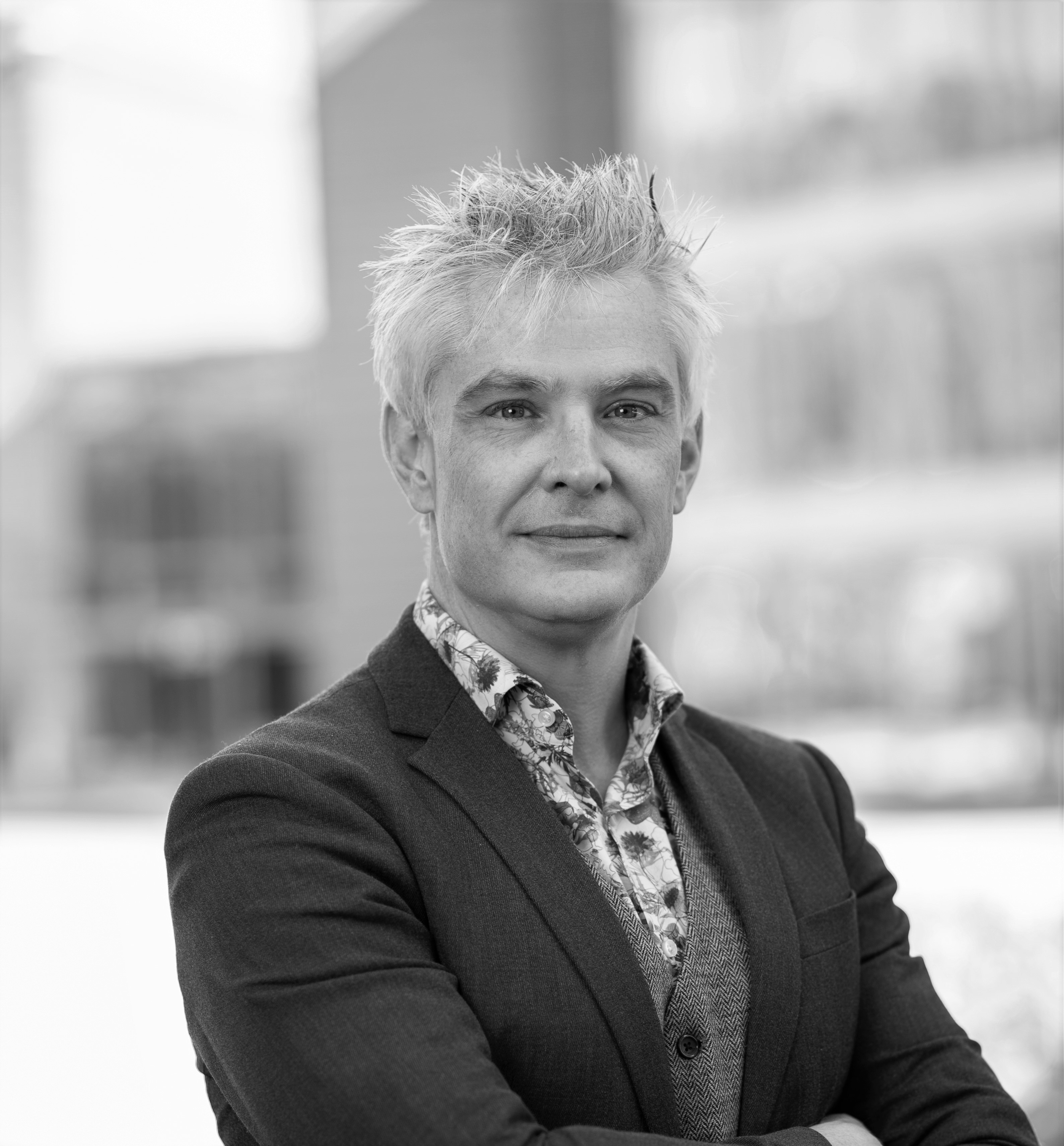 a person with grey hair