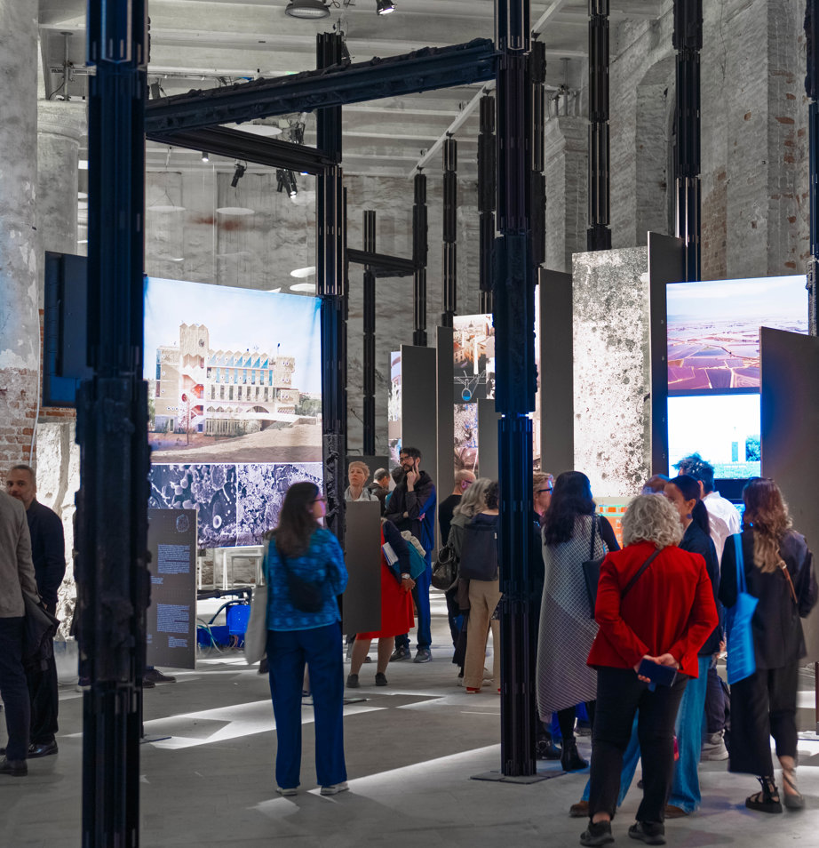 a group of people standing outside a building