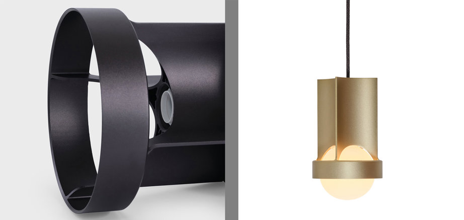 Loop is a family of lights made from one extruded aluminium component.